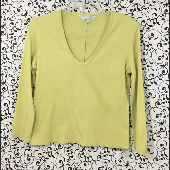 Trina Turk Tops - Trina Turk Neon Green Cotton Top